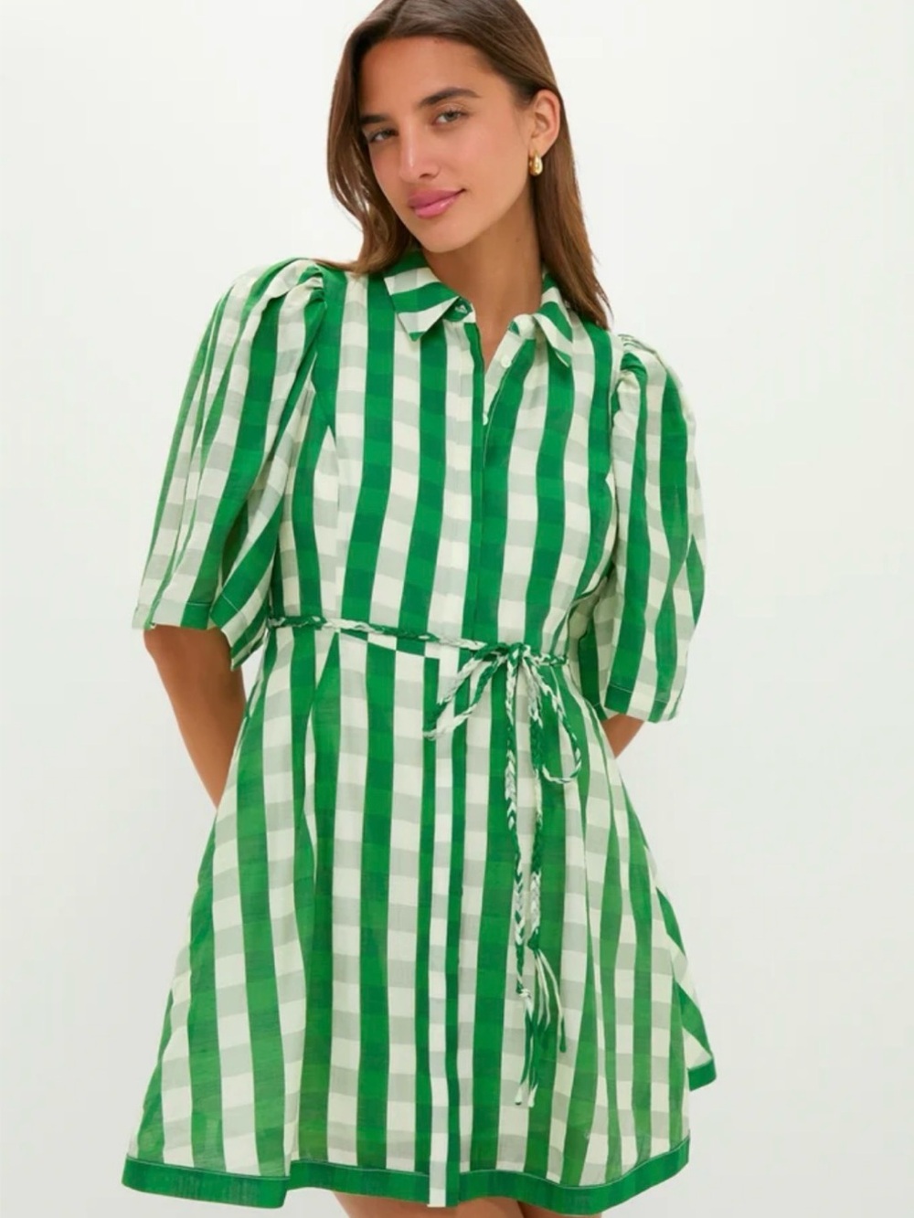 Tuckernuck Green Gingham Cindy Mini Dress - Green Gingham Size XL NWT